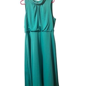 Karl Lagerfeld Teal Midi Dress | Wedding Guest | Size 14 | Feminine